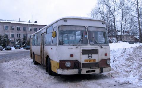 城市，冬天，路，巴士，LIAZ 677