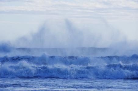 海，岸，波浪，冲浪，泡沫，喷雾，元素，蓝色