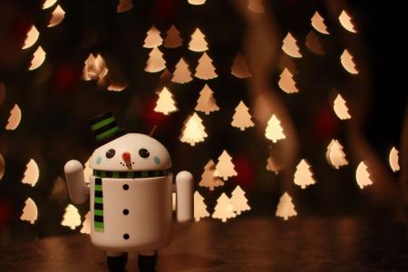 机器人，壁纸，雪人，圣诞快乐