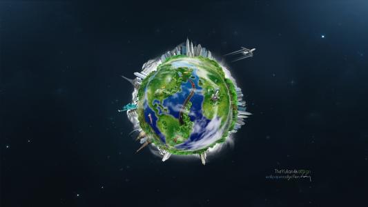 地球，地球，行星，行星，飞机，城市，空间