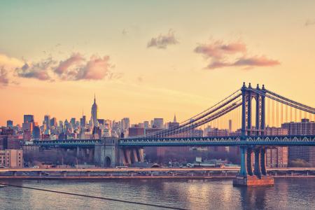 桥，纽约，曼哈顿，纽约
