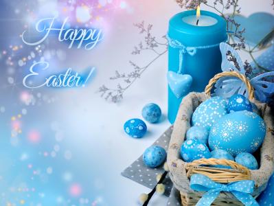 复活节，鸡蛋，krashenki，蜡烛，篮子