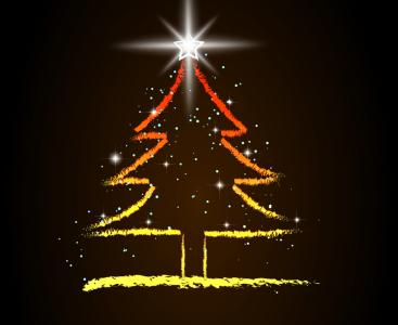 假期，明星，新的一年。，圣诞树