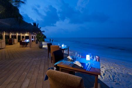马尔代夫，桌子，椅子，沙滩，大海，室内