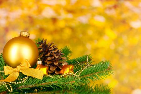 金球，圣诞快乐，丝带，新的一年，圣诞装饰