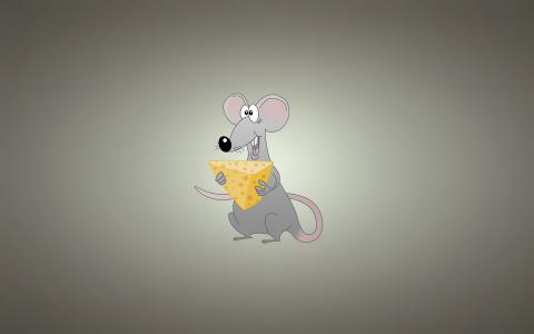 小鼠，大鼠，小鼠，大鼠，奶酪，浅色背景