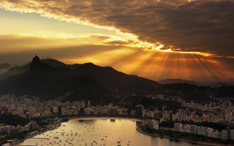 日落，里约热内卢