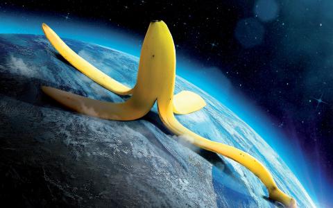 香蕉，地球，行星，空间，香蕉砂纸，砂纸