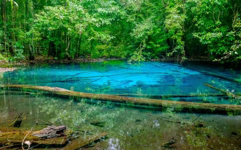 祖母绿池，翡翠湖和温泉，泰国
