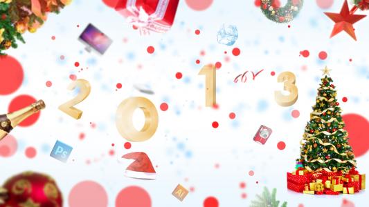 新年快乐，2013年，圣诞树，礼物，假期