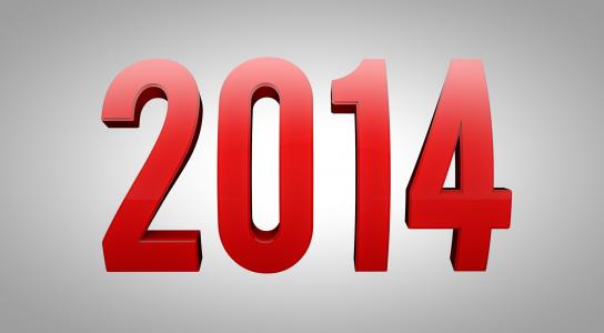 2014年，文本，新的一年，红色，新的一年