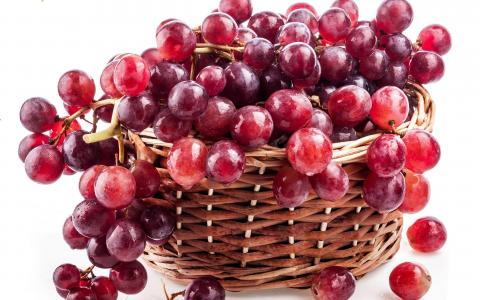 葡萄，篮子，总状花序，红色，红色，浆果，葡萄