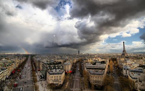 巴黎，城市，天空