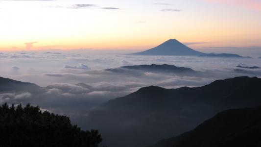 富士，fudji，fudzima，fudzisan，日本，森林，火山，云，fudzi