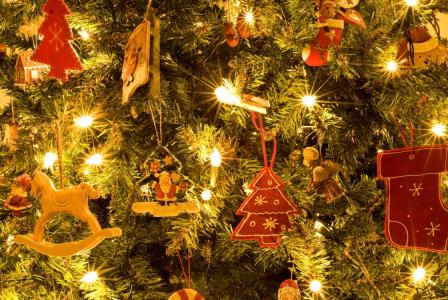 圣诞树，新年，装饰品，玩具，灯