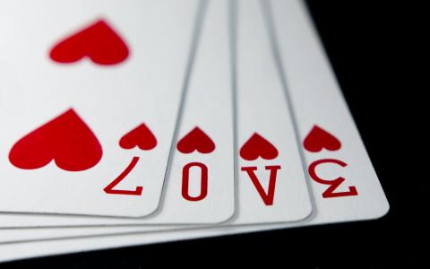 卡，爱，消息，蠕虫，扑克，扑克，卡，爱，消息，红色，心
