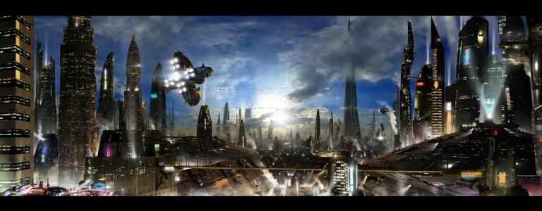城市，未来的城市，船舶，文明