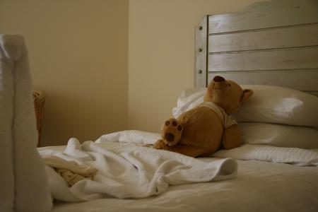 休息，熊，玩具，床