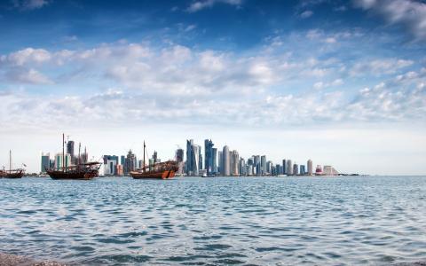 卡塔尔，多哈，城市，船只