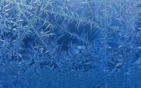 霜，蓝色，背景，玻璃