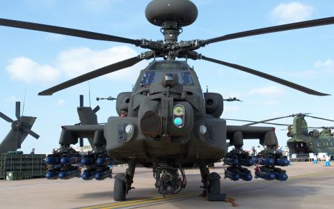 AH-64，阿帕奇，直升机，空军基地，军备