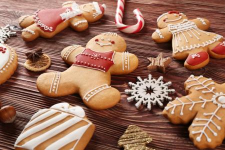 新年，糖果，姜饼，姜，小人，糖果，善良，工作人员，圣诞老人