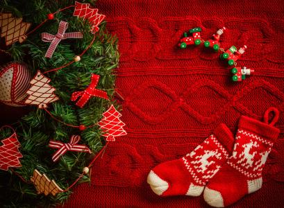 装饰，圣诞节，圣诞树，冬季，假期