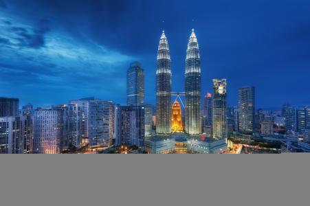 马来西亚，摩天大楼，夜景，吉隆坡