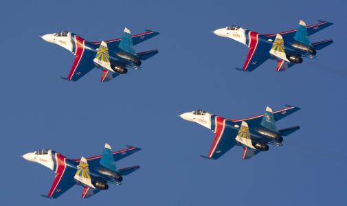 战斗机，俄罗斯空军，苏-27，俄罗斯骑士，苏霍伊，苏-27