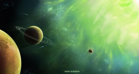 科幻，绿色，超新星，行星