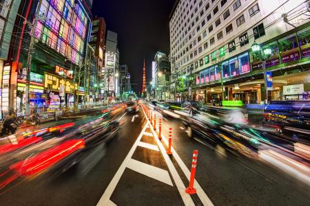 东京，日本，城市，道路，交通