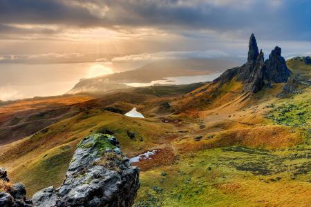 苏格兰，山，景观，性质，苏格兰，斯凯岛