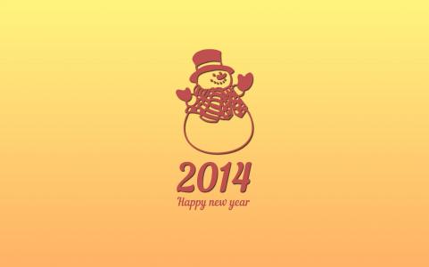 极简主义，新年，新年，雪人，新的一年
