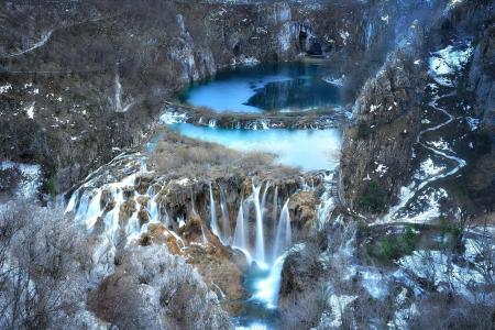 国家公园，瀑布，克罗地亚共和国，湖