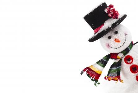 雪人，帽子，围巾，微笑，按钮