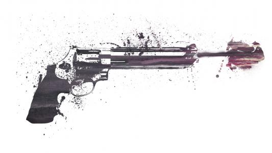 左轮手枪，武器，绘图，射击，油漆