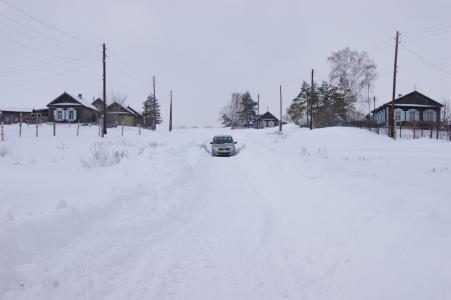 冬天，村庄，雪，街道，漂流，汽车