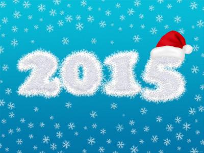 假日，冬天，新的一年，到2015年，雪，雪花