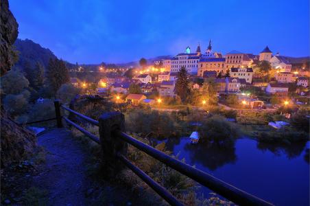 Loket，捷克共和国，ночь