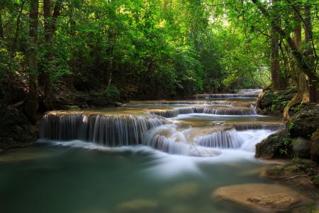 泰国，泰国，河流，森林，瀑布