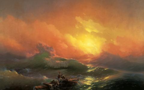 Aivazovsky，日落，第五轴