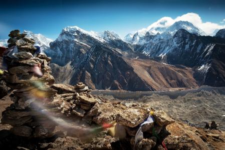 西藏，西藏，天空，山脉，风的精神