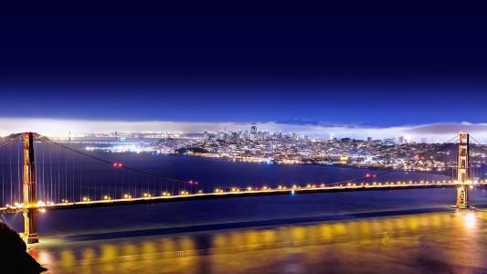 金门大桥，旧金山夜生活