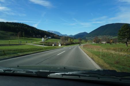 奥地利，道路，从车的视图，山