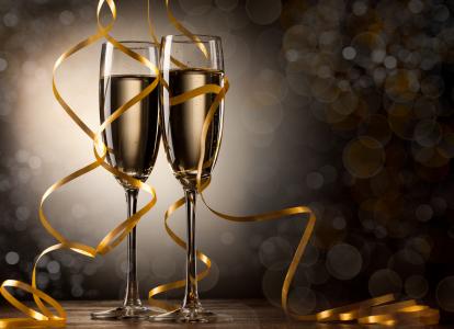 香槟，假期，新年快乐，圣诞节，圣诞快乐