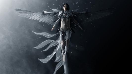 幻想，天使，女孩，翅膀