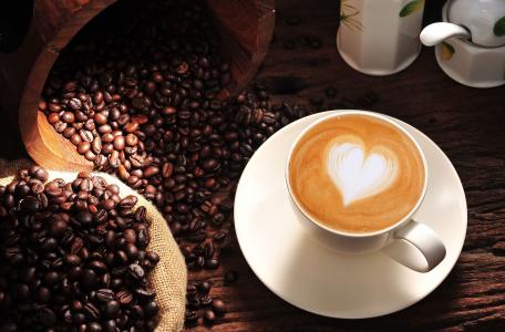 咖啡，心，心情，卡布奇诺