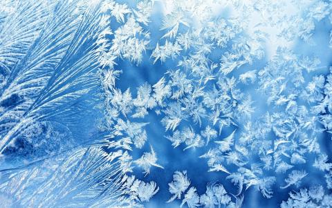 霜，冬天，模式，玻璃，冰