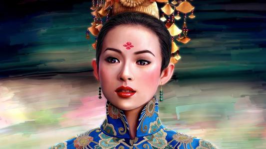 张子怡，女演员，绘画，公主，ziyi zhang