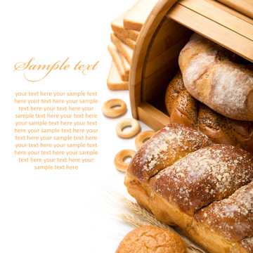 面包圈面包片与烤面包图片